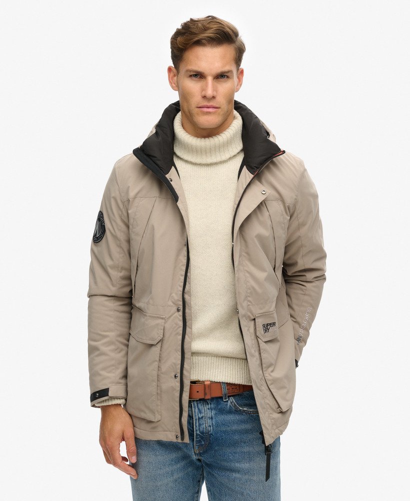 Parka beige hombre best sale