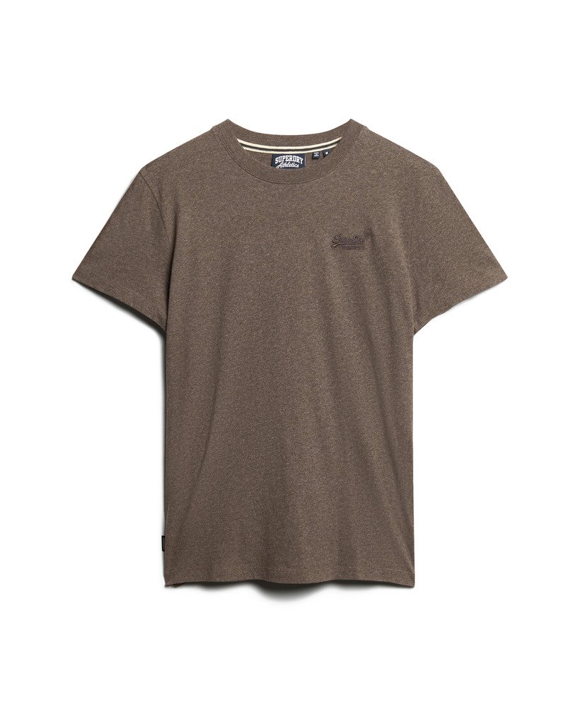 Men s Organic Cotton Essential Logo T Shirt in Cocoa Brown Marl Superdry CA EN