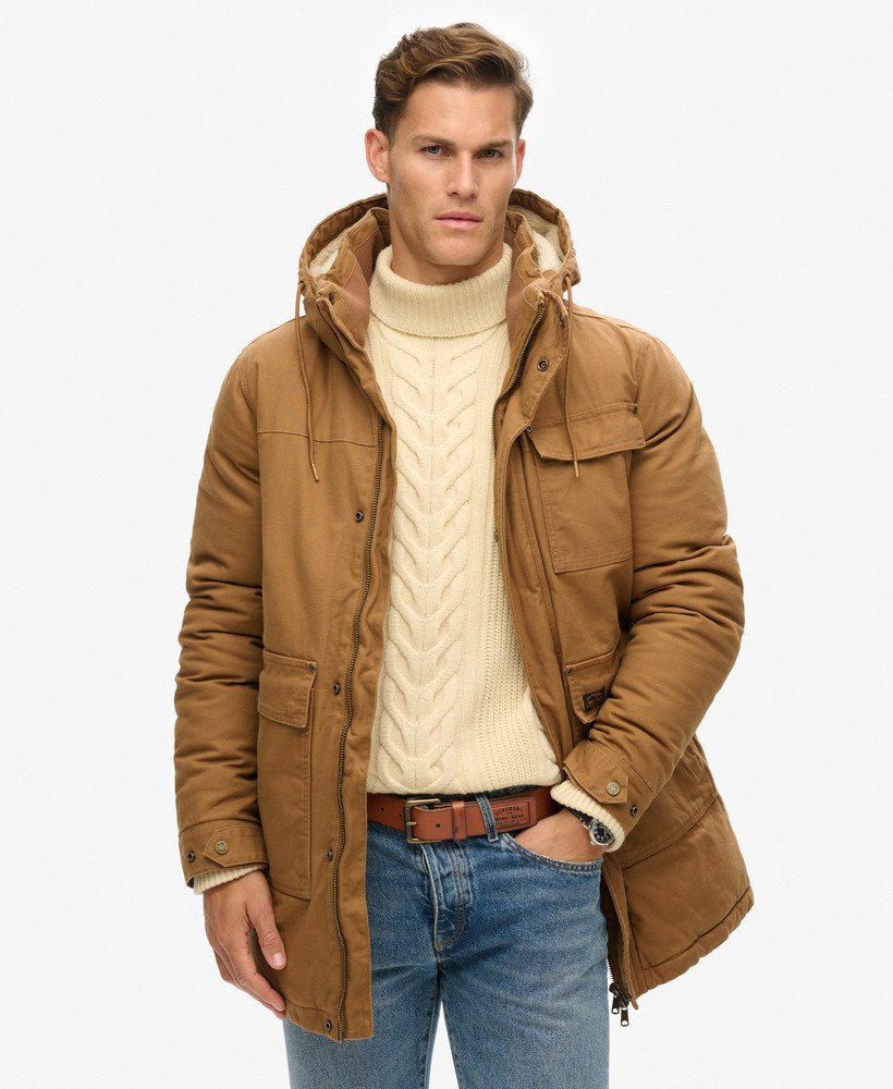 Hombre Parka con capucha Workwear en Denim Marron Co Tabaco Superdry ES