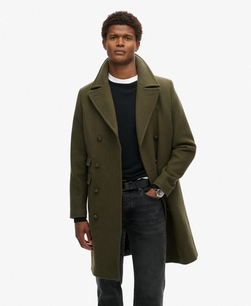 Mens long coat wool hotsell