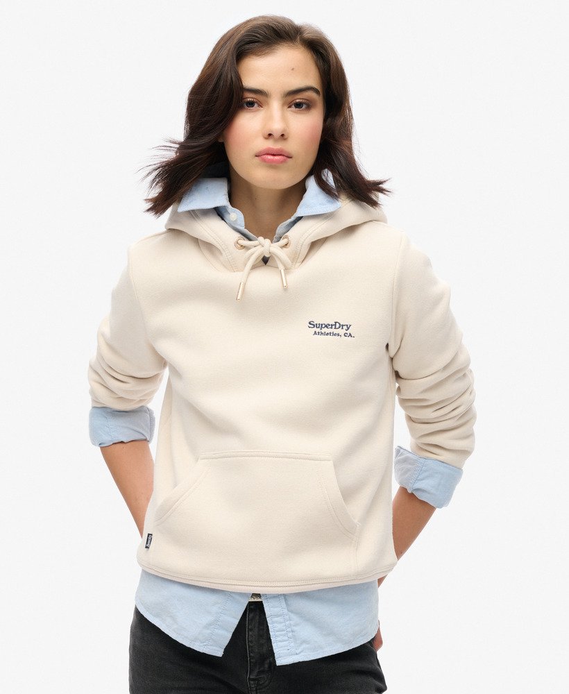 Womens Essential Logo Hoodie in Tapioca Cream Superdry UK