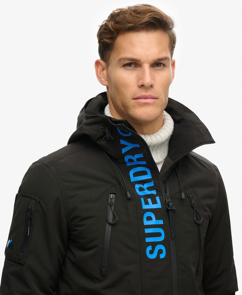 Men s Ultimate SD Windcheater Jacket in Black blue Bay Superdry UK