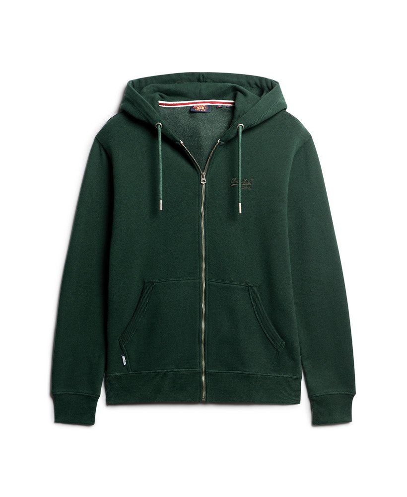 Men s Essential Logo Zip Hoodie in Forest Green Superdry CA EN