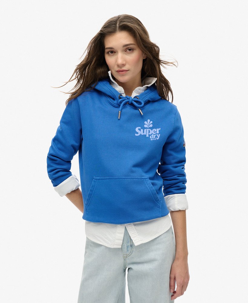 Superdry Women s Cooper Tonal Logo Hoodie Blue Hoodies