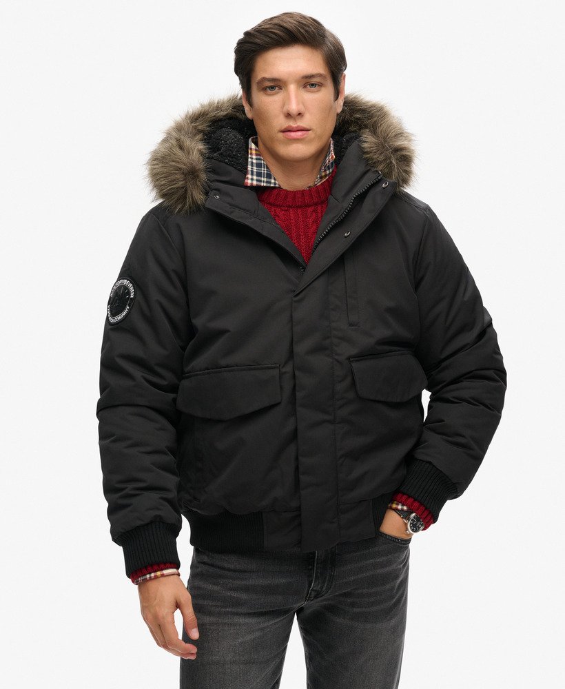 Men s Everest Bomber Jacket in Black Superdry UK