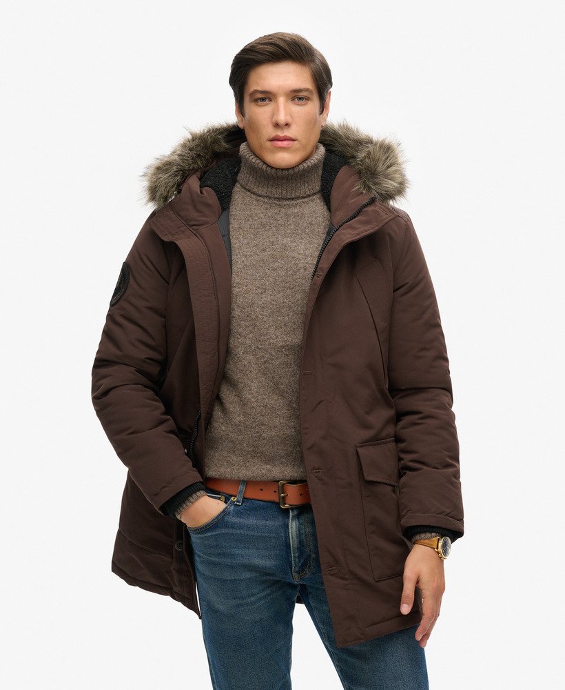 Superdry coat fur hood on sale