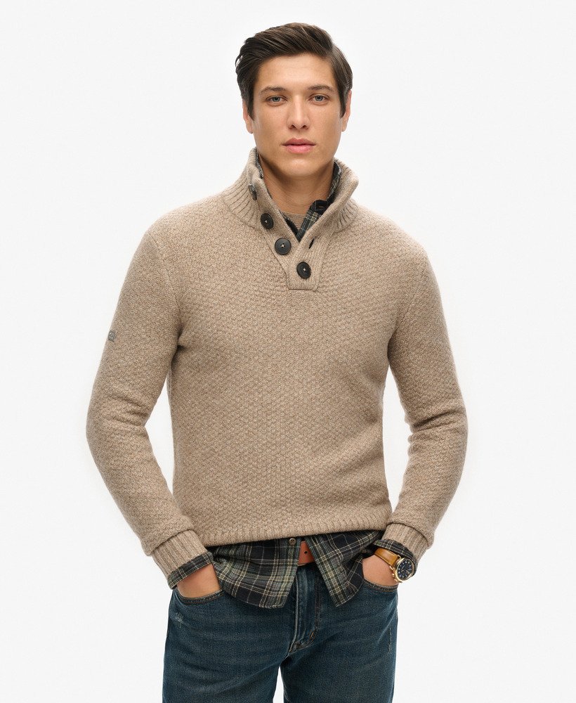 Button neck jumper hotsell