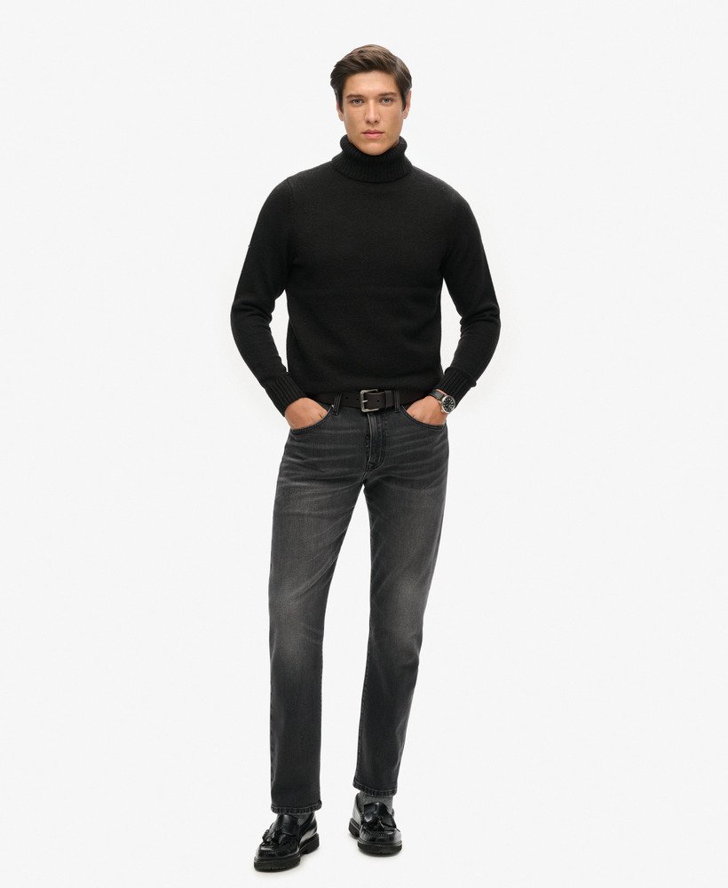 Black roll neck t shirt best sale