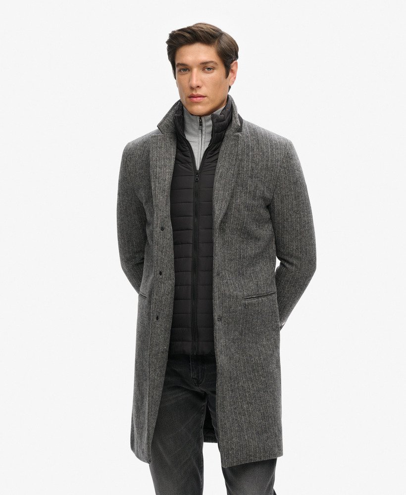 Superdry mens wool coat online