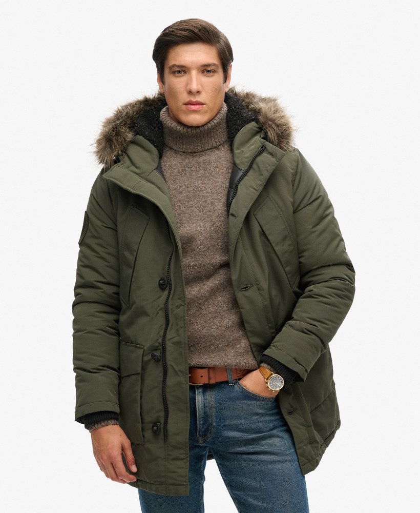 Superdry Hooded Everest Faux Fur Parka Men s Mens Jackets