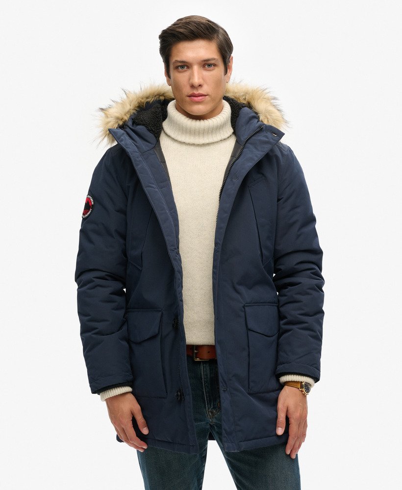 Bleu Marine Chrome Nordique Parka Everest pour Homme Superdry FR