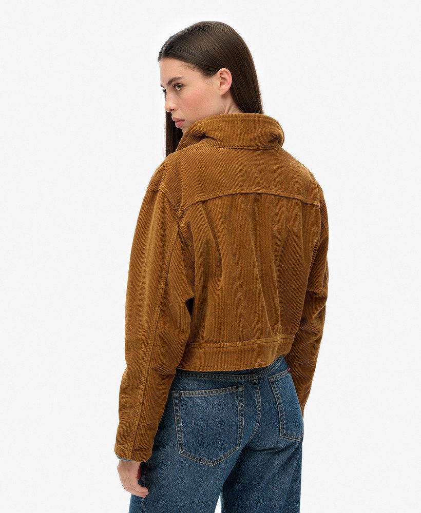 Womens Cropped Cord Jacket in Hazelnut Superdry UK