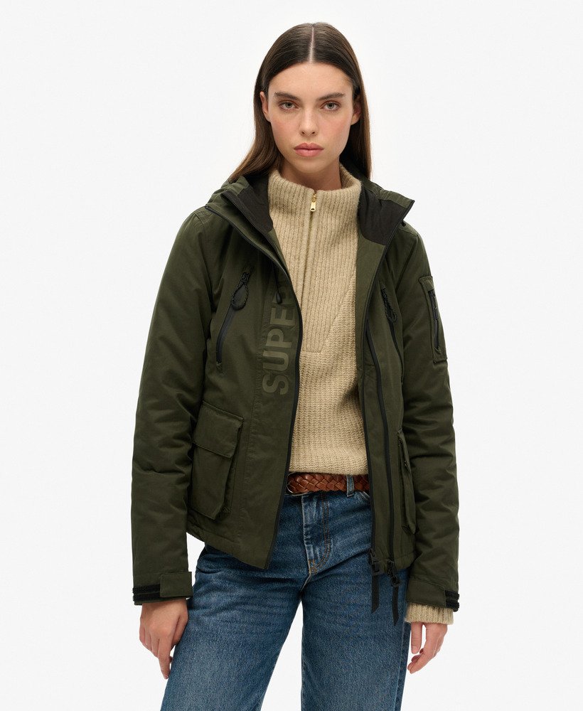 Womens Ultimate Microfibre SD Wind Jacket in Surplus Goods Olive Superdry UK