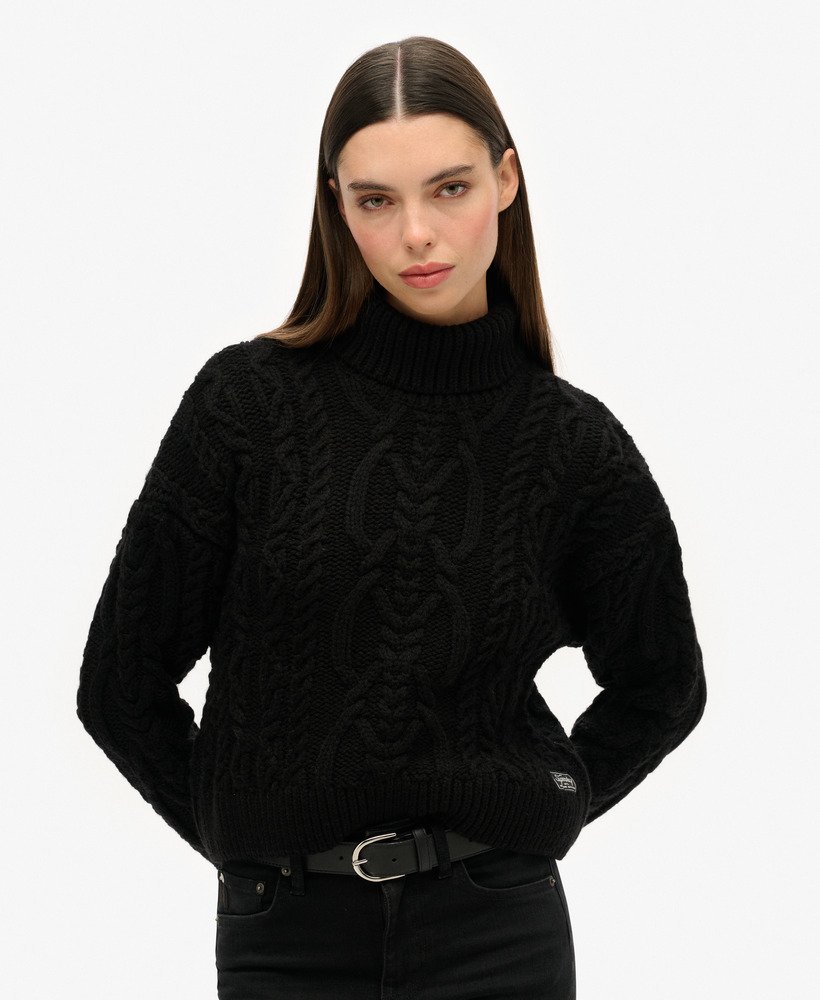 Black polar neck jumper best sale