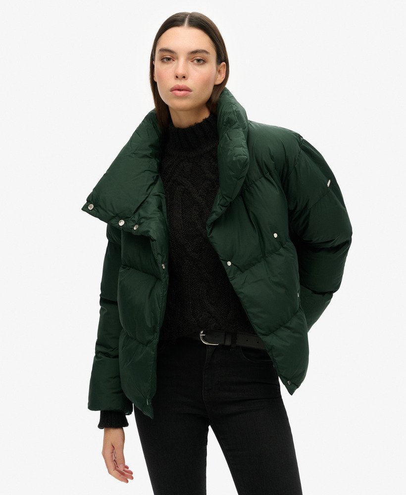 Forest green puffer coat best sale