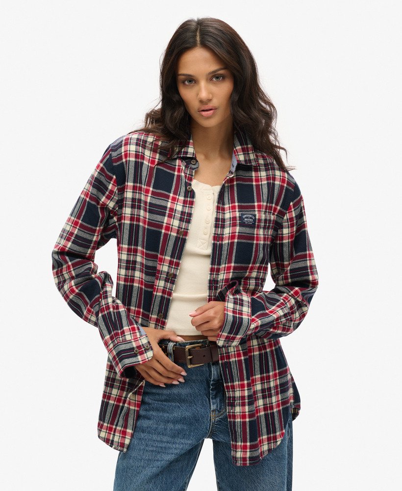 Superdry Lumberjack Long Sleeve Shirt Blue L Woman