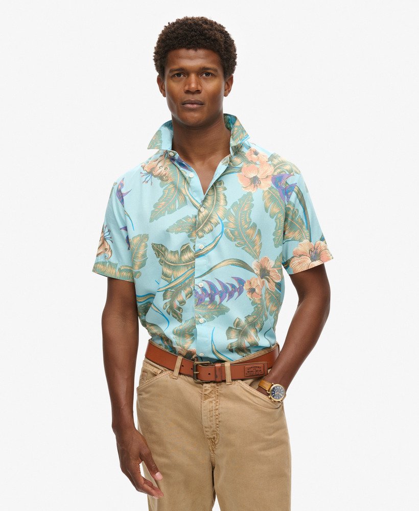 Hombre Camisa hawaiana en Azul Hawaiano Eden Superdry ES