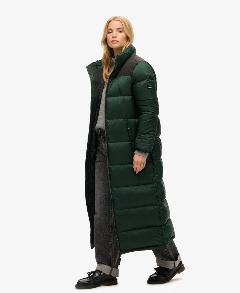 Long puffer coat green online