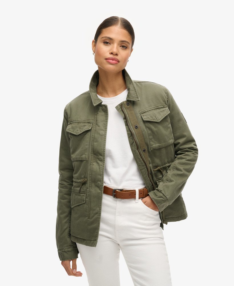 Femme Veste militaire doublee M65 Kaki Delave Superdry FR