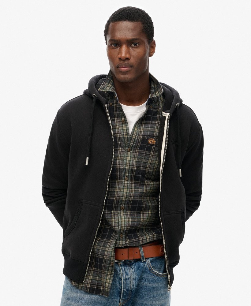 Black superdry zip hoodie online