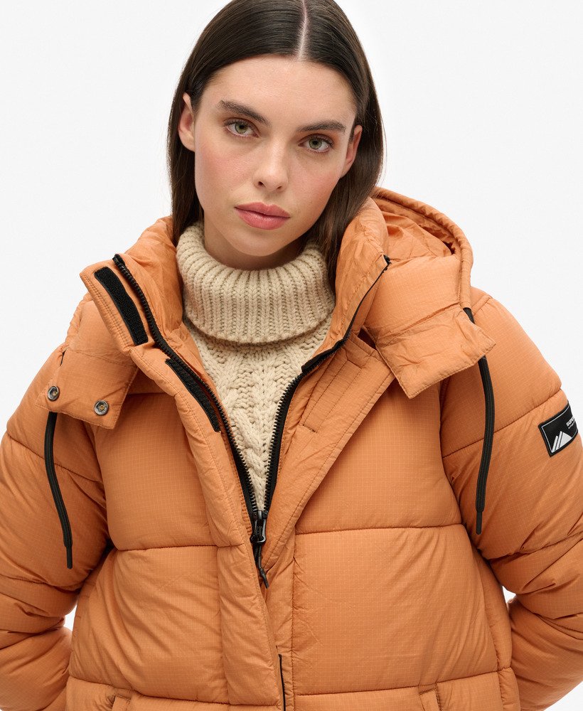 Caramel puffer jacket on sale