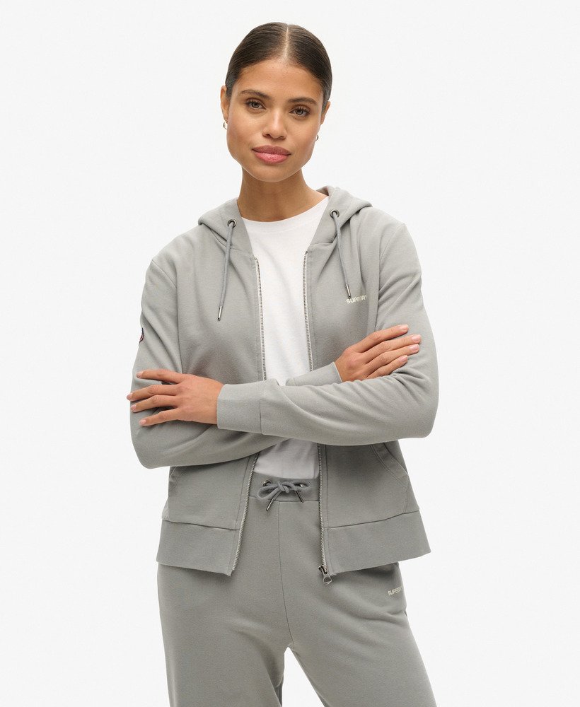 Women s Plain Zip Hoodie in Monument Grey Superdry UK