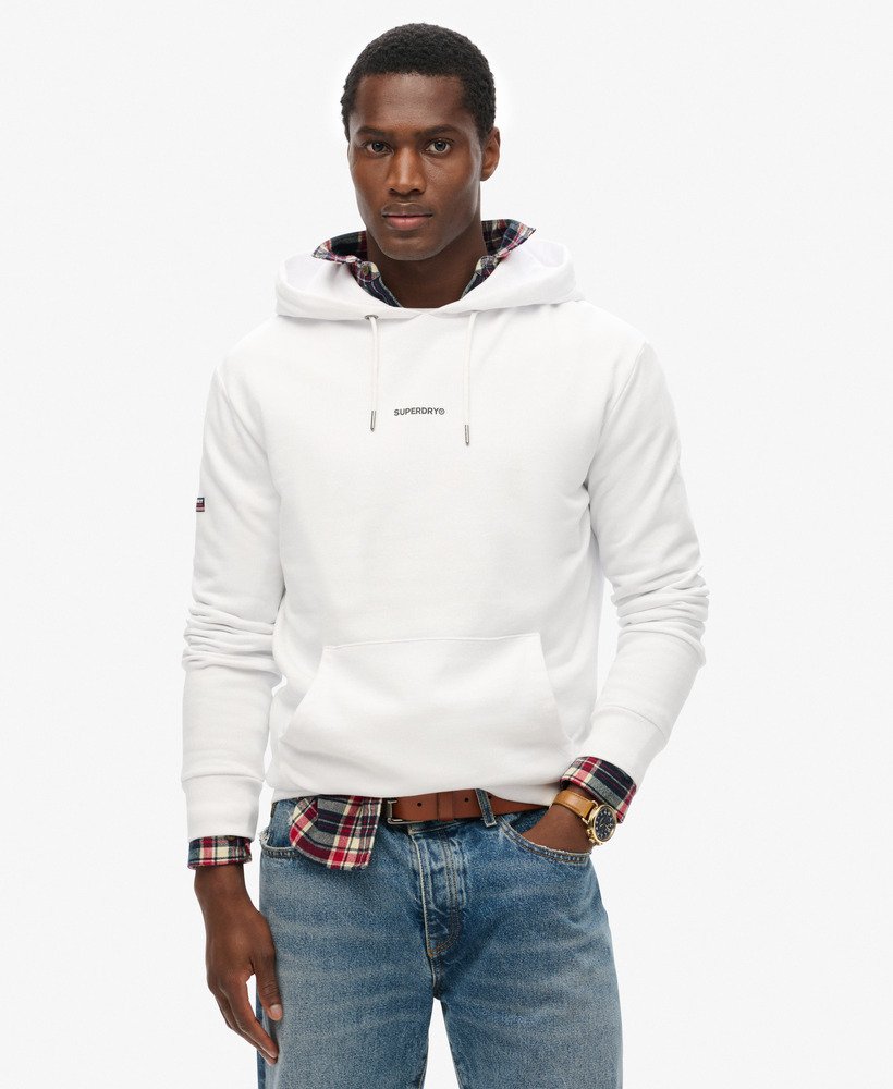 Men s Plain Hoodie in Optic Superdry US