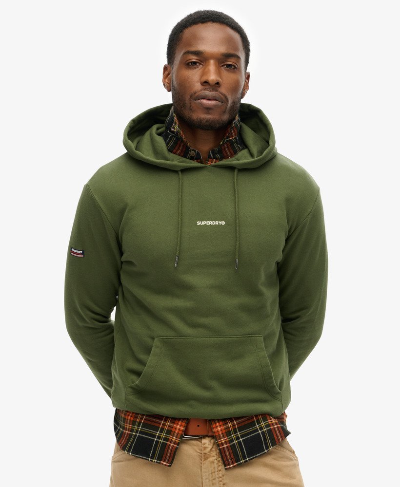 Men s Plain Hoodie in Army Green Superdry US