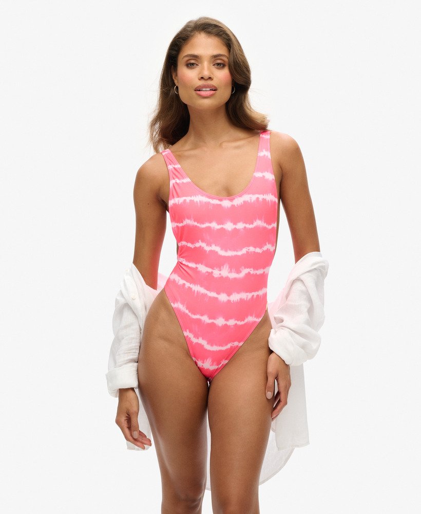 Womens Tie Dye Swimsuit in Tie Dye Pink Superdry UK