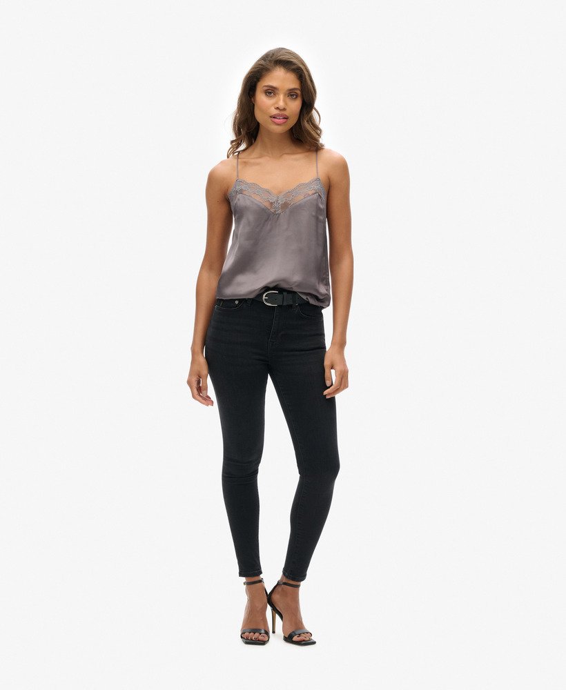 Grey satin vest top online