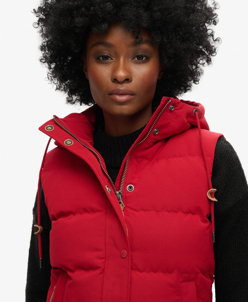 Femme Doudoune sans manches a capuche Everest Rouge Superdry FR