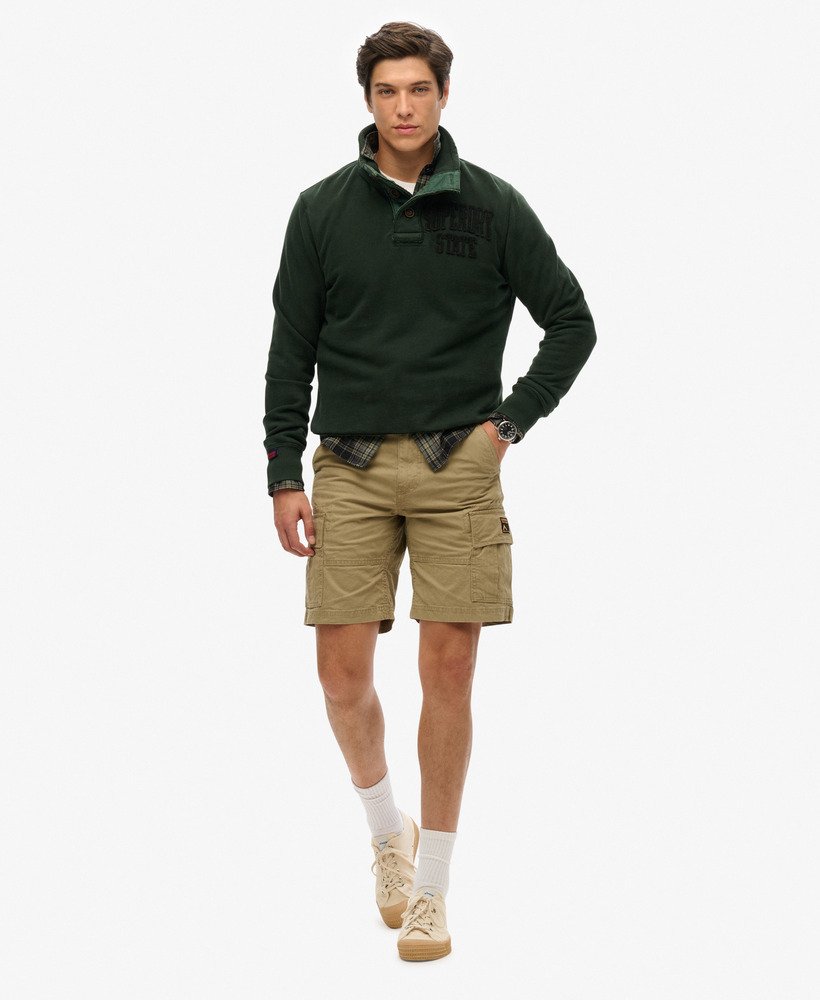 Men s Organic Cotton Heavy Cargo Shorts in Dress Beige Superdry UK