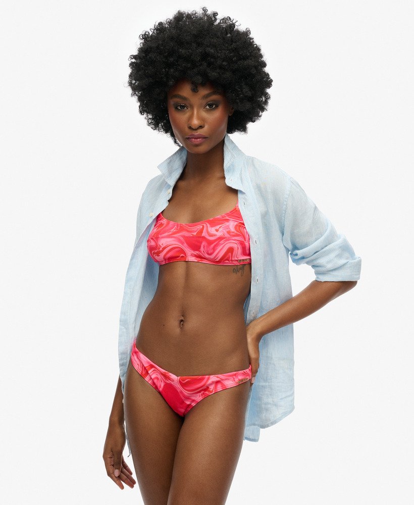 Superdry Print Bralette Bikini Top Pink M Woman