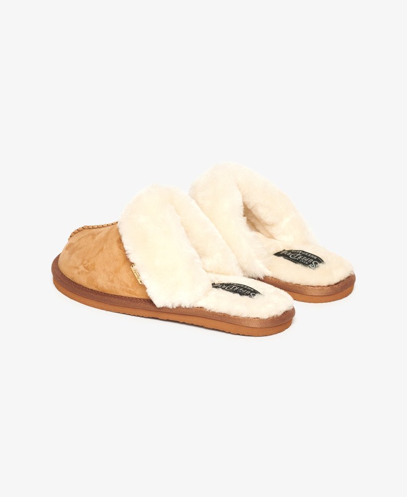 Women s Suede Mule Slippers in Tan Superdry