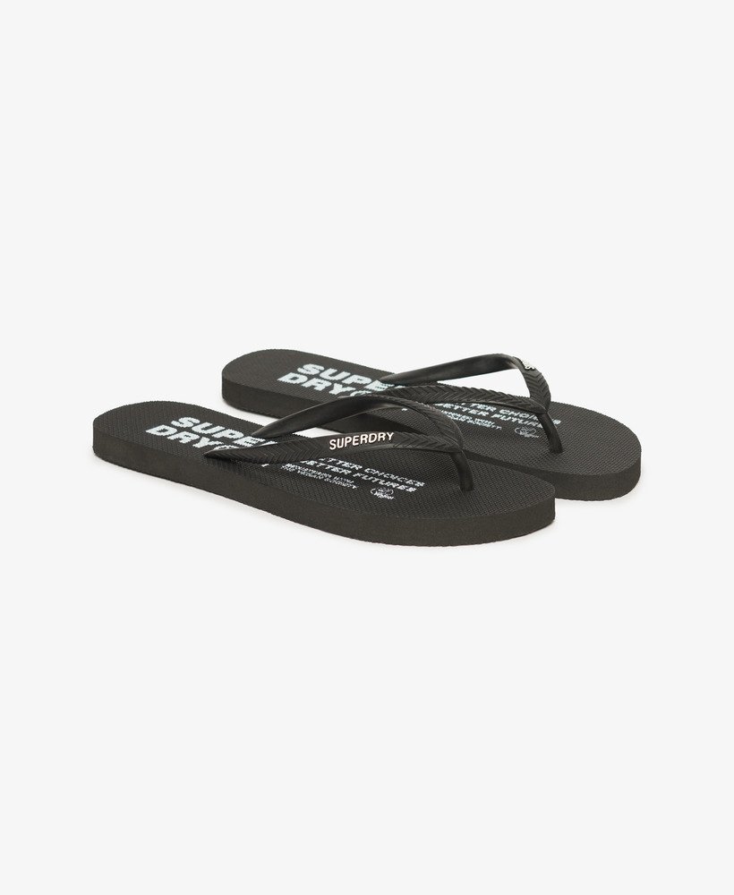 Black flip flops ladies online