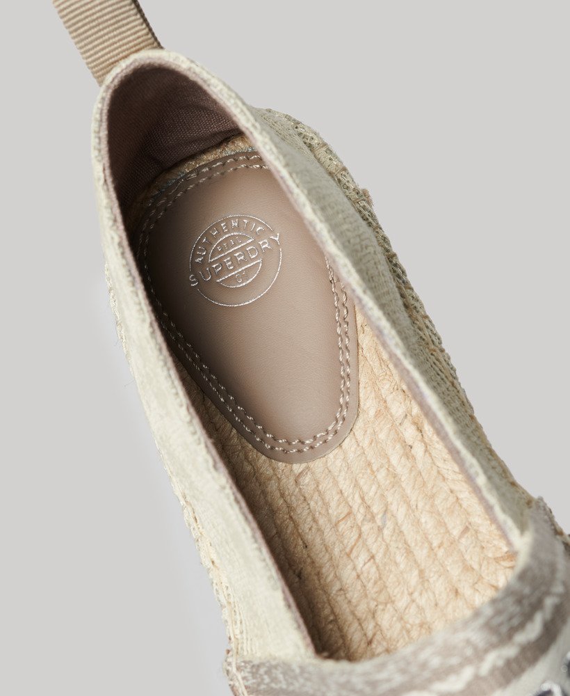 Women s Canvas Espadrille Overlay Shoes in Moon Rock Grey Superdry