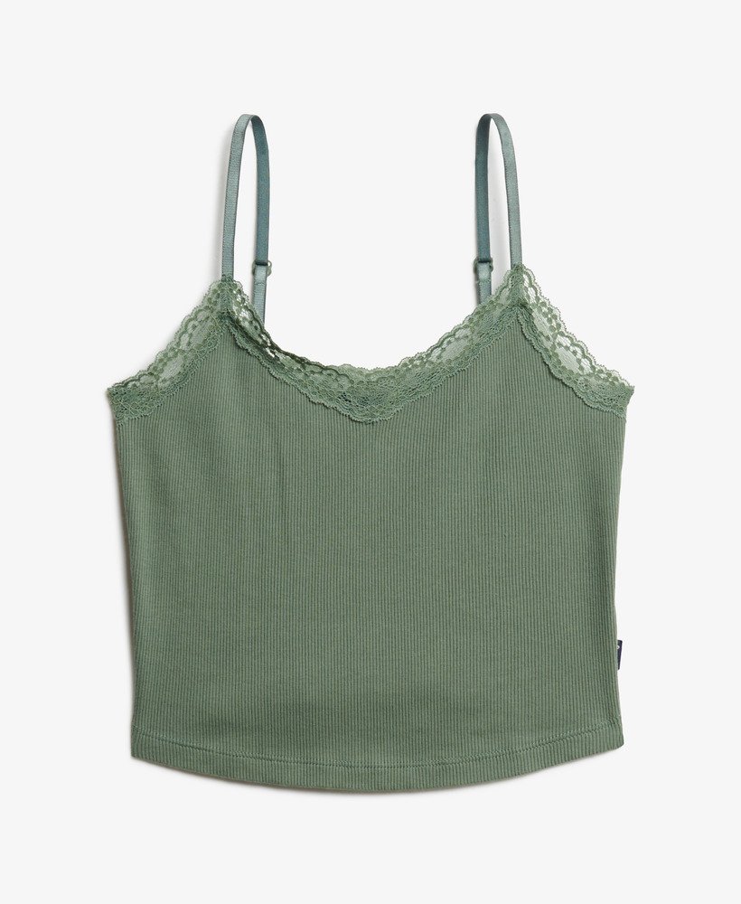 Superdry Womens Essential Lace Trim Cropped Cami Top - Picture 13 of 31