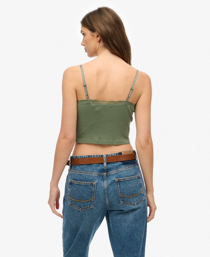 Superdry Womens Essential Lace Trim Cropped Cami Top - Picture 11 of 31