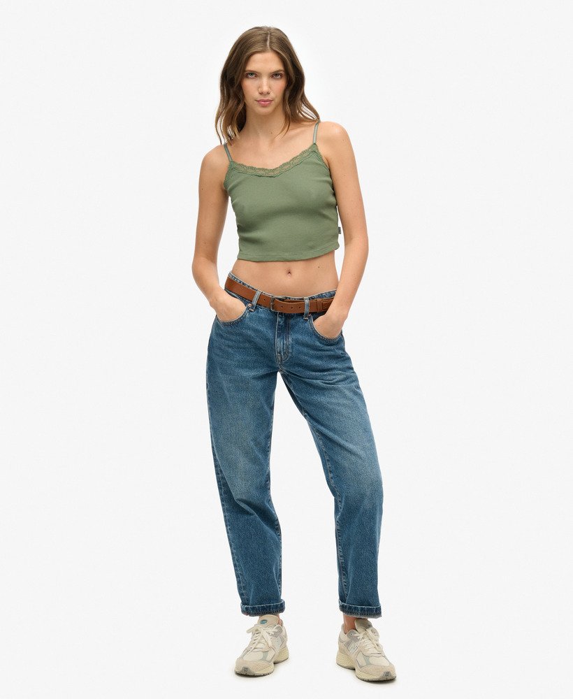 Superdry Womens Essential Lace Trim Cropped Cami Top - Picture 9 of 31