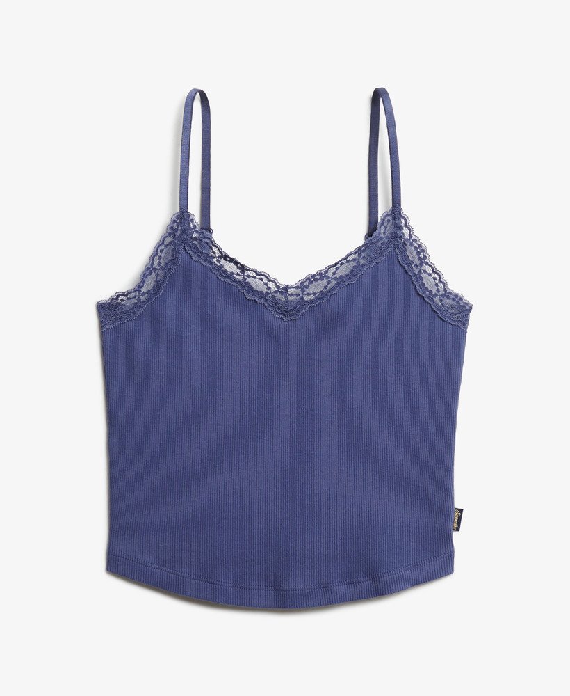 Superdry Womens Essential Lace Trim Cropped Cami Top - Picture 24 of 31