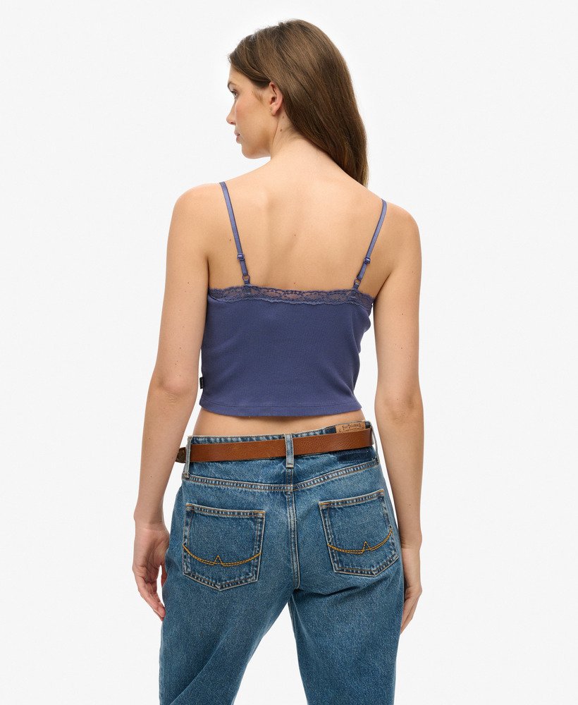 Superdry Womens Essential Lace Trim Cropped Cami Top - Picture 22 of 31