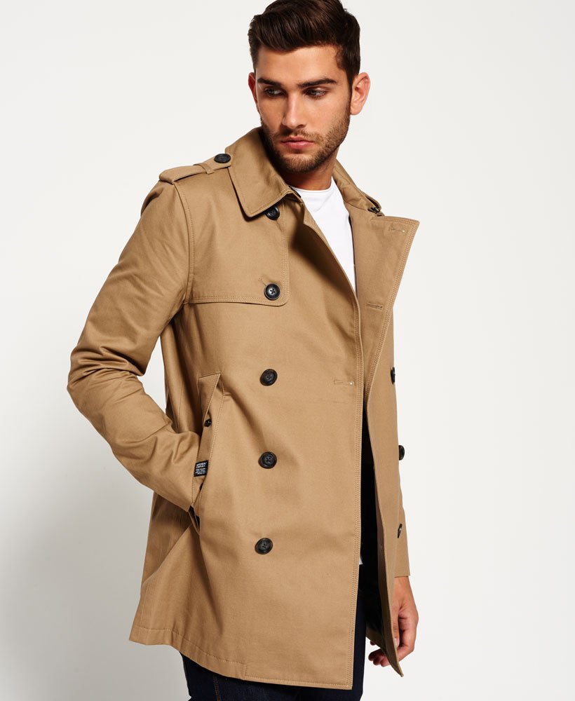 Mens - Winter Rogue Trench Coat in Tabacco | Superdry