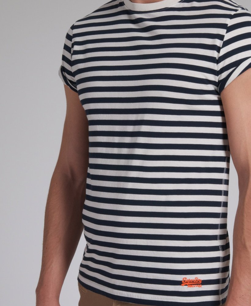 Mens - Striped T-Shirt in Navy | Superdry UK