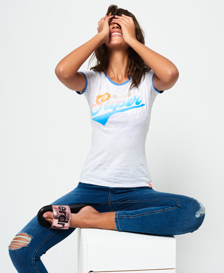 Superdry Paradise Stacker Ringer T Shirt superdry kopen in de aanbieding