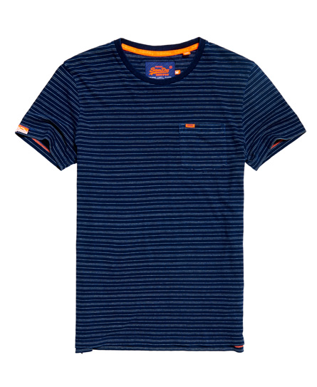 Orange Label Stripe Indigo Pocket T-shirt