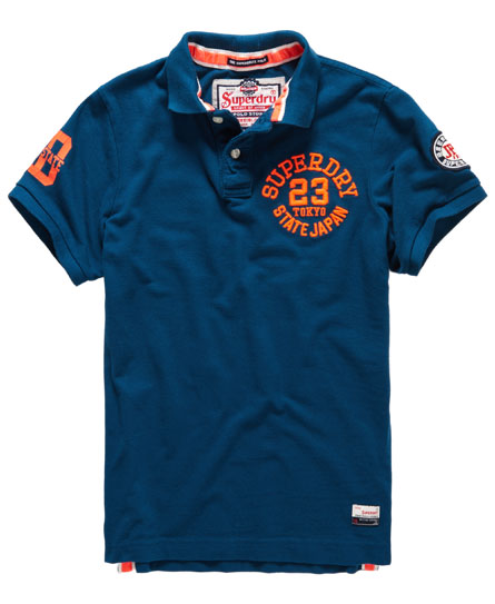 Mens - Super State Pique Polo Shirt in Eclipse Navy | Superdry