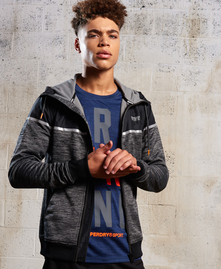 Superdry Training Hybrid Zip Through Hoodie Training Hybrid Zip Through Hoodie