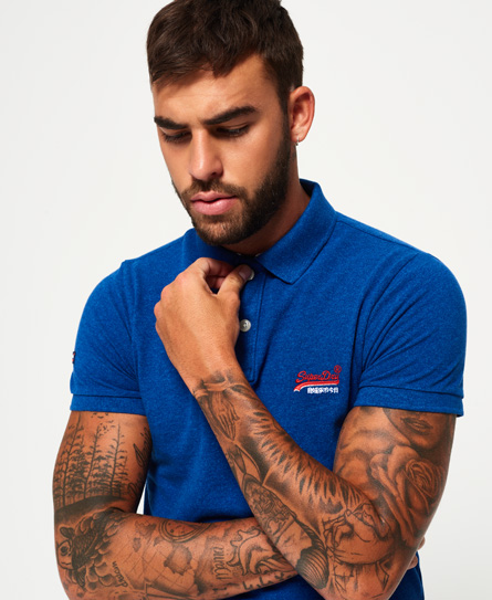 Superdry Classic Pique Polo Shirt In Blue