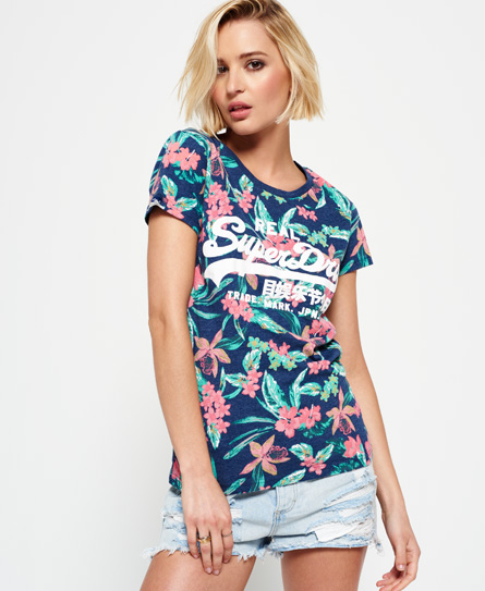 Superdry Vintage Logo Tropicana T Shirt superdry kopen in de aanbieding