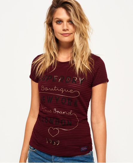 22 Glitter Burnout Stripe T-Shirt 